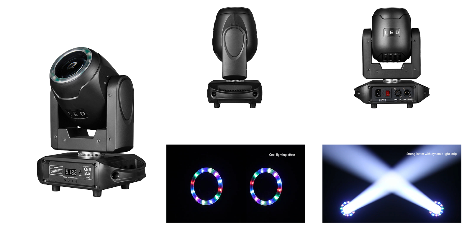 80W Beam Moving Head Light With Light Stripe With Rainbow Effect Led ...