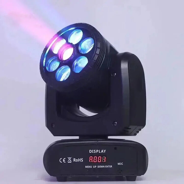 AOPU RGBW 6 Pcs 10W Bee Eyes and 1Pcs30W Rotating Gobot LED Moving Head Light