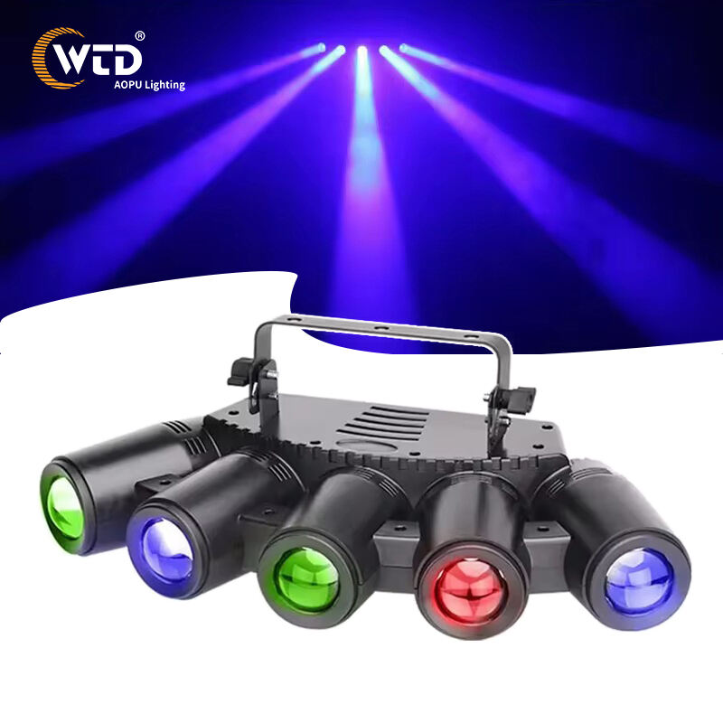 5X40 W RGBW 4-in-1 LED-sormikehät valokeilat Sharpy-keilasarja 5 yhdistelmää DJ:lle alumiininen lamppukotelo