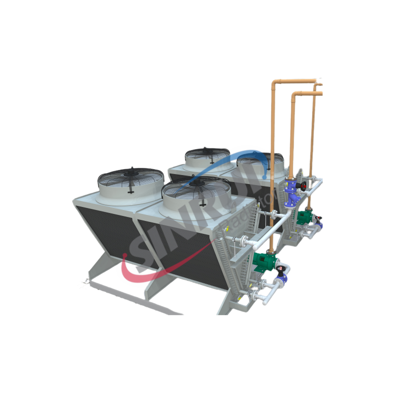 Condensador Industrial Seco Refrigerado a Ar para Resfriamento de Processo em Grande Oficina de Injeção