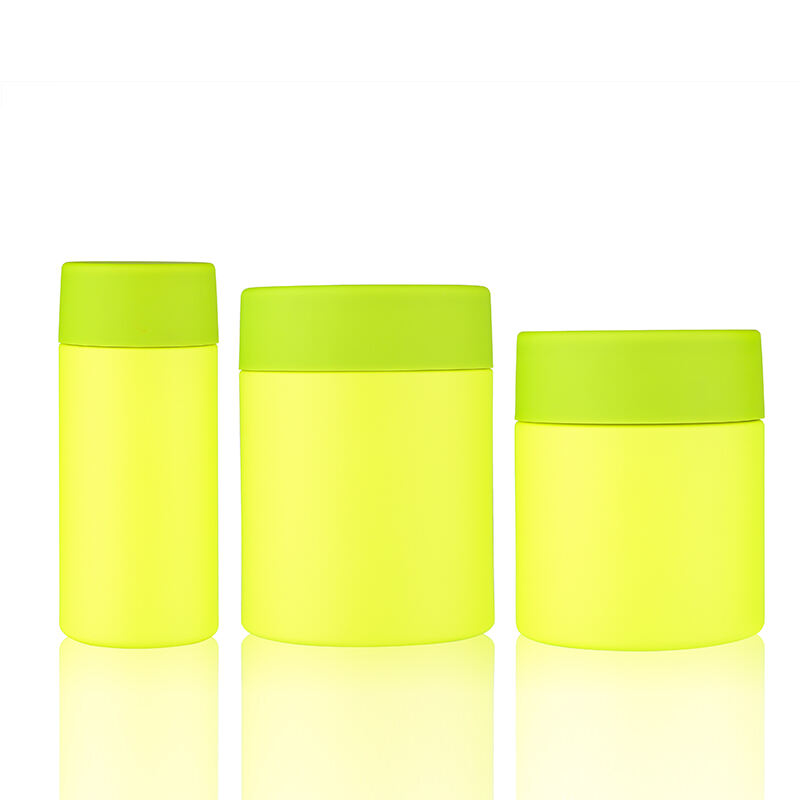 8OZ 10OZ 13OZ Neon Yellow TPR Cap Canister Bottle Food Canister Packaging for vitamin gummies