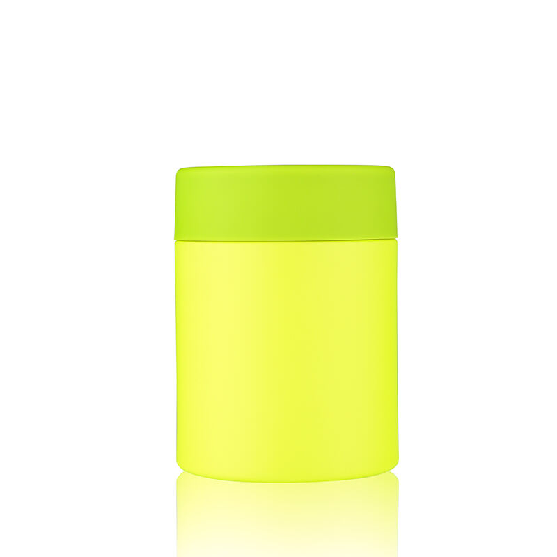 Neon Yellow TPR Cap Canister Bottle Food Canister Packaging for gummies