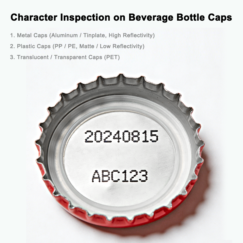 Kontrola znaků na uzávěrech nápojových lahví