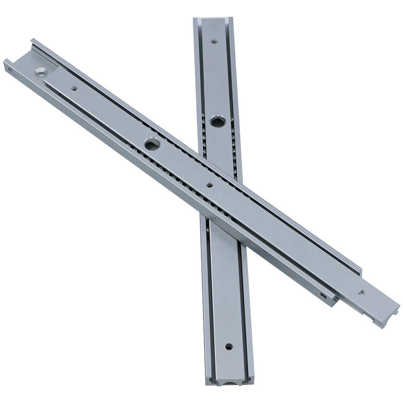 HVPAL Industrial Grade 2-Stage Telescopic Drawer Slides 45KG Heavy Duty Sliding Rails for Tool Chest/Wardrobe/Cabinet