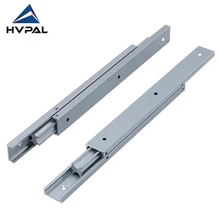 HVPAL Wysokiej Dokładności 3-Warstwowe Podwójne Szyny Ślizgowe z Aluminium o Nośności 100 lbs - Gładko Przesuwane Szyny do Szafek