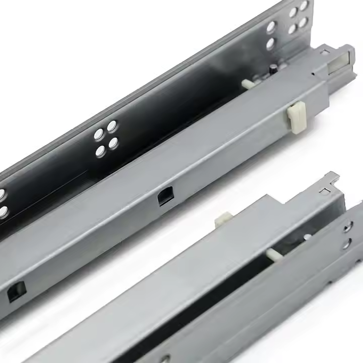 HVPAL33 Szerokość 3-sekcyjne ukryte prowadniki szuflady z powłoką cynkową 300-550 mm Mechanizm samozamykający się do mebli szafkowych
