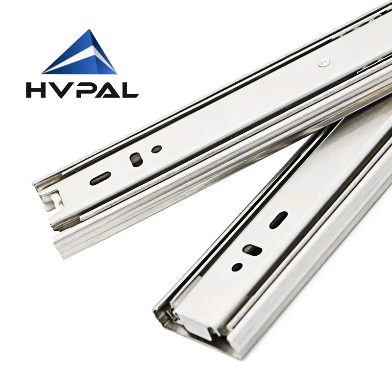 Thép không gỉ cao cấp 304 mở rộng hoàn toàn 100%, thanh trượt bóng 3 đoạn SS304 tải trọng nặng với khả năng chịu tải 45kg