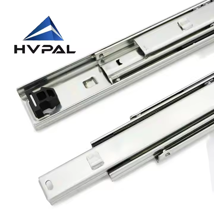 HVPAL Hurtig Frigivelse 3-Trin Kugleledetræk Skuffe Løb Self-Locking Klip System Fuld Udvikling til Skab/Industrielle Skabe