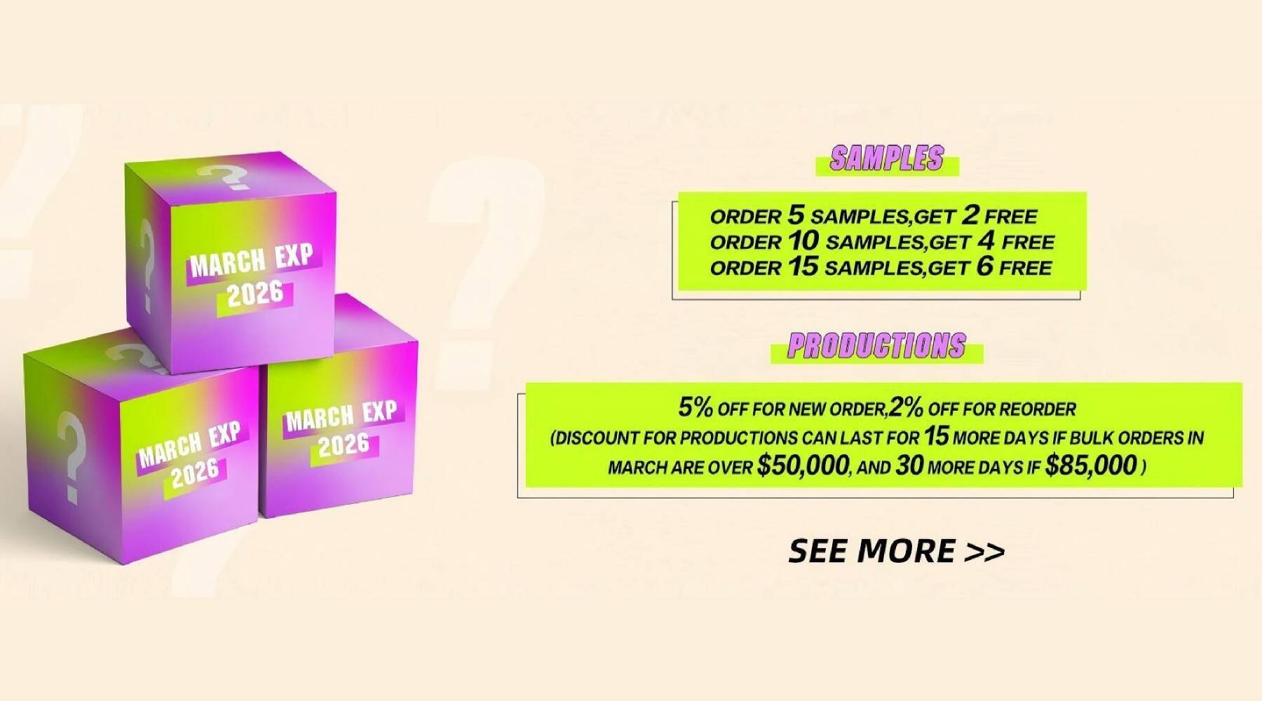 March Expo: Free Samples + Production Discounts!