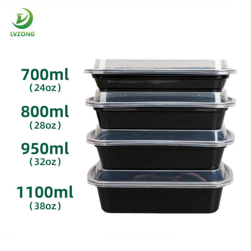 Tradineur 6 Contenitori Per Alimenti In Plastica – 2,35 Litri, Semitrasparenti, Adatti A Microonde E Lavastoviglie, 33,5x18x6,7 Cm
