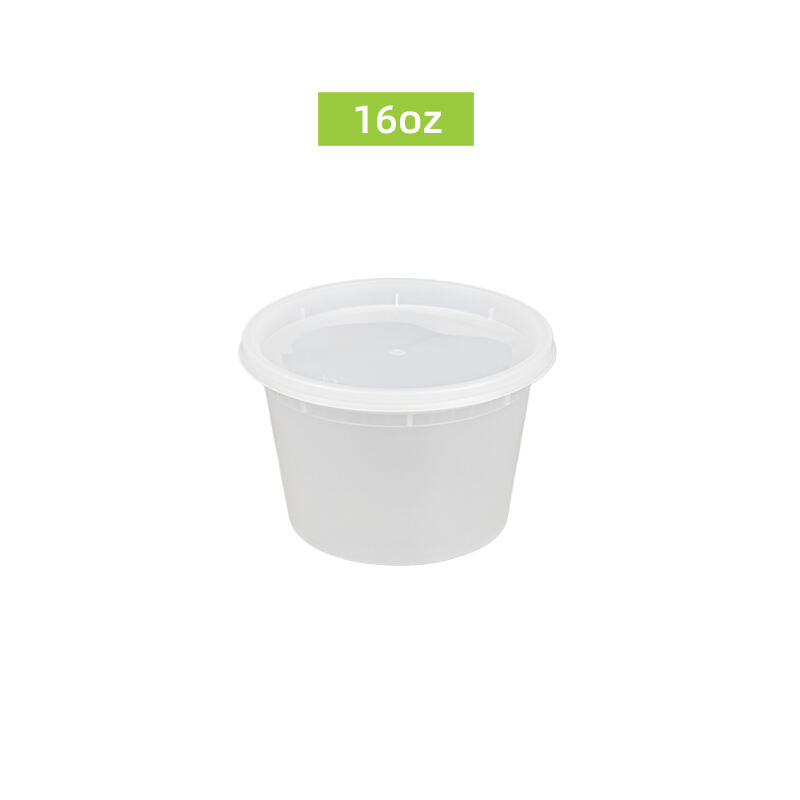 16oz Disposable Plastic Round Deli Container With Lid