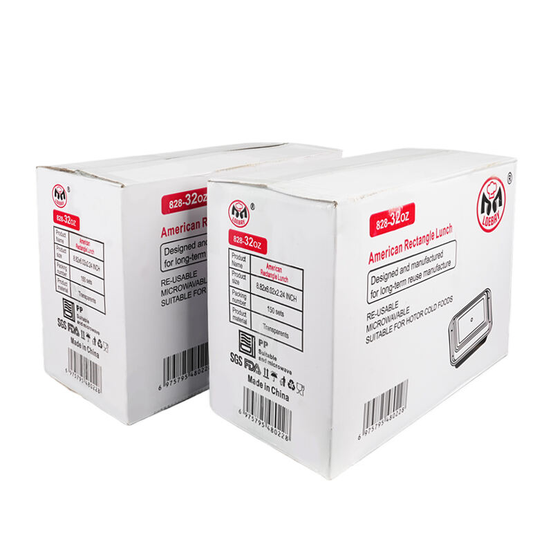 Disposable PP Plastic Takeaway Packaging Food Containers Rectangular Bento Tableware Lunch Box With Lid