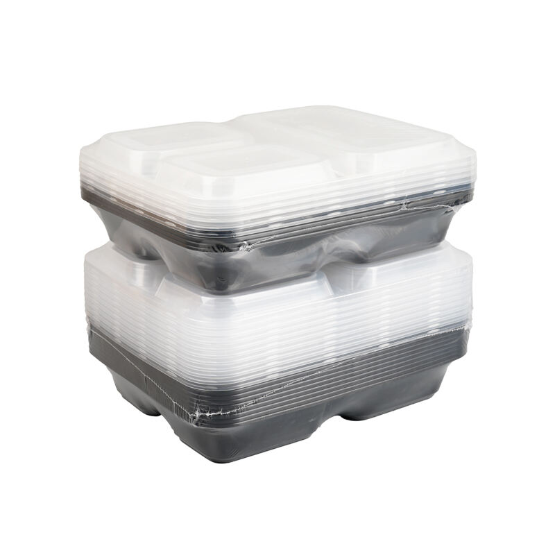 3 Compartment Plastic Meal Prep Containers