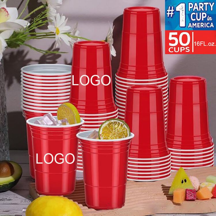 Hot Selling 16oz Red Plastic Party Bar Cup for Barbecues Pool Party Birthday Party Disposable Drinking Cups