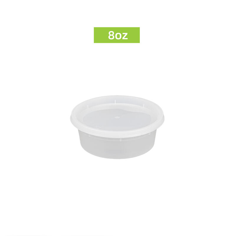 8oz Round Microwave-Safe Deli Container with Leak-Proof Lid & Custom Logo