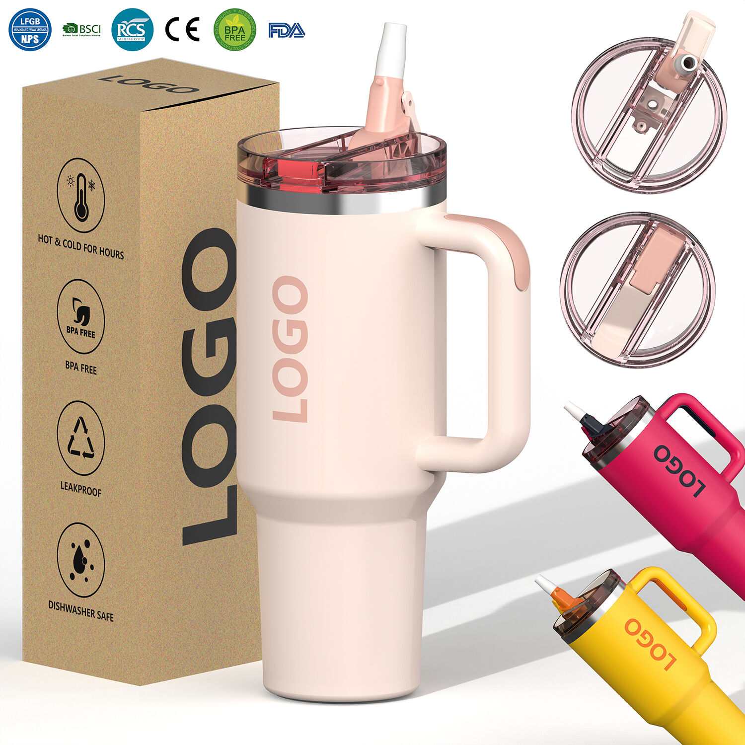 קיבולת généreuse של 40 אונקיות עם עיצוב ארגונומי