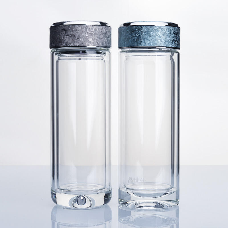 Novel cup lid with 2 colors to choose from, heat-resistant glass water cup, practical tea cup, can be given as a gift to elders