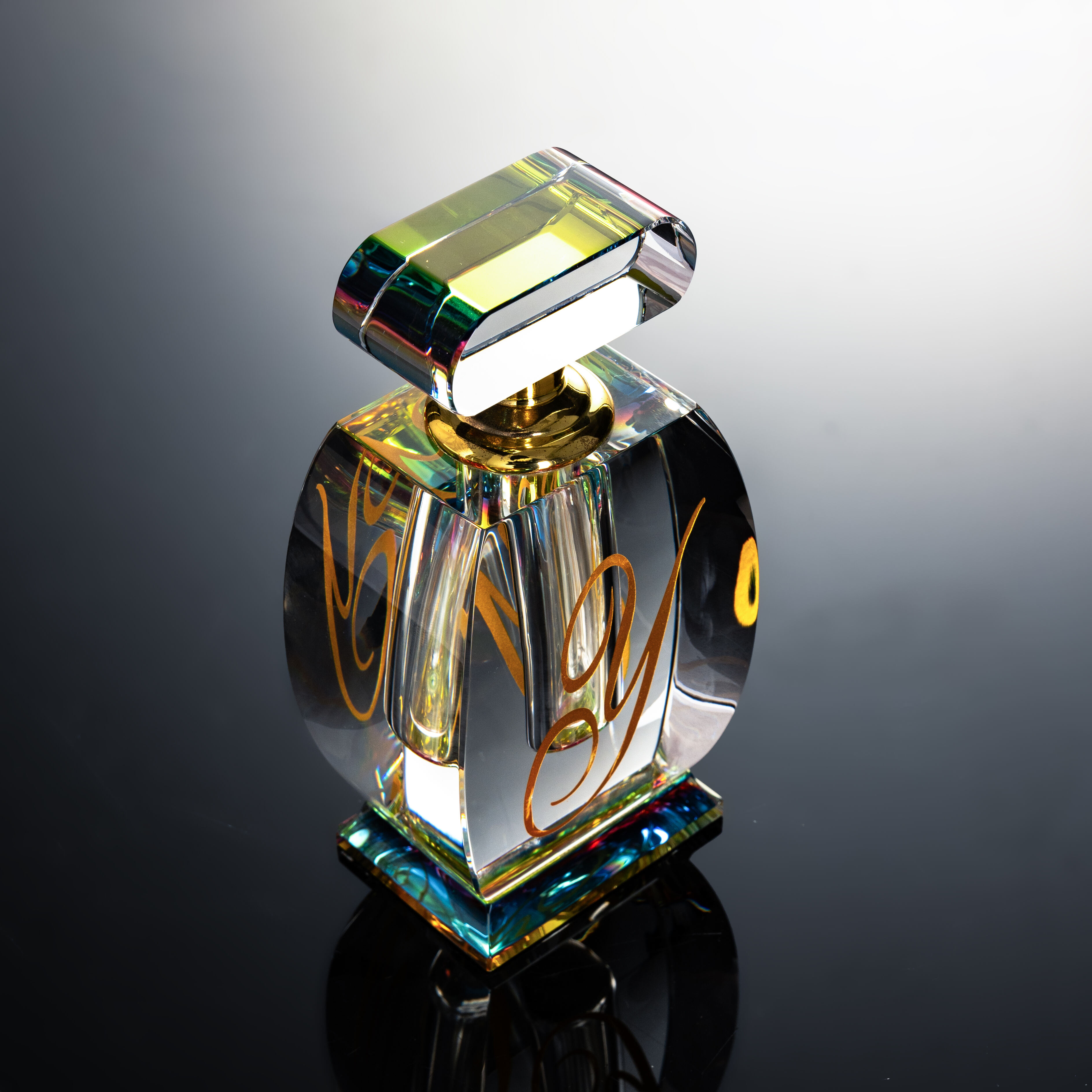SmallBridge frasco de perfume de cristal luxuoso atacado revestido com cor esfregando logotipo óleo essencial avançado frasco de perfume com bastão de gotejamento adequado