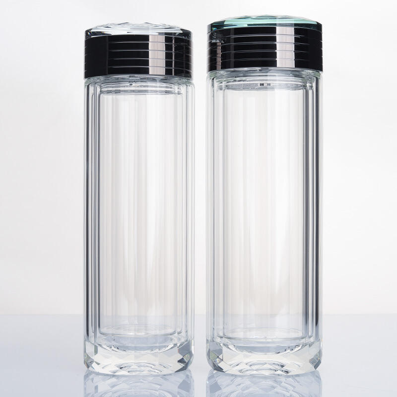 Diamond engraved cup lid available in 2 colors, heat-resistant glass water cup, practical tea cup, can be given as a gift to elders