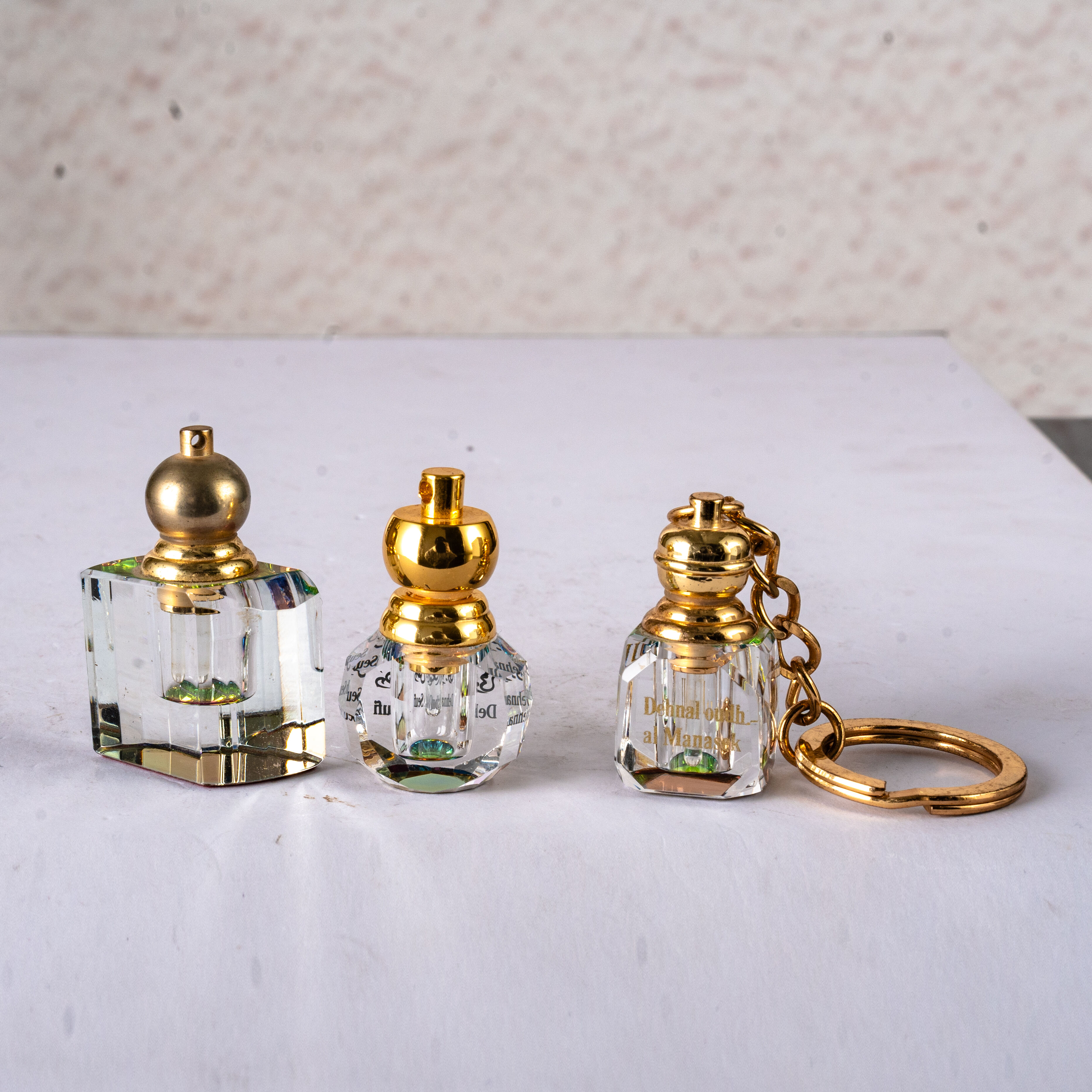 SmallBridge Crystal perfume bottle, small capacity, key chain, portable, customized for wholesale and personal use