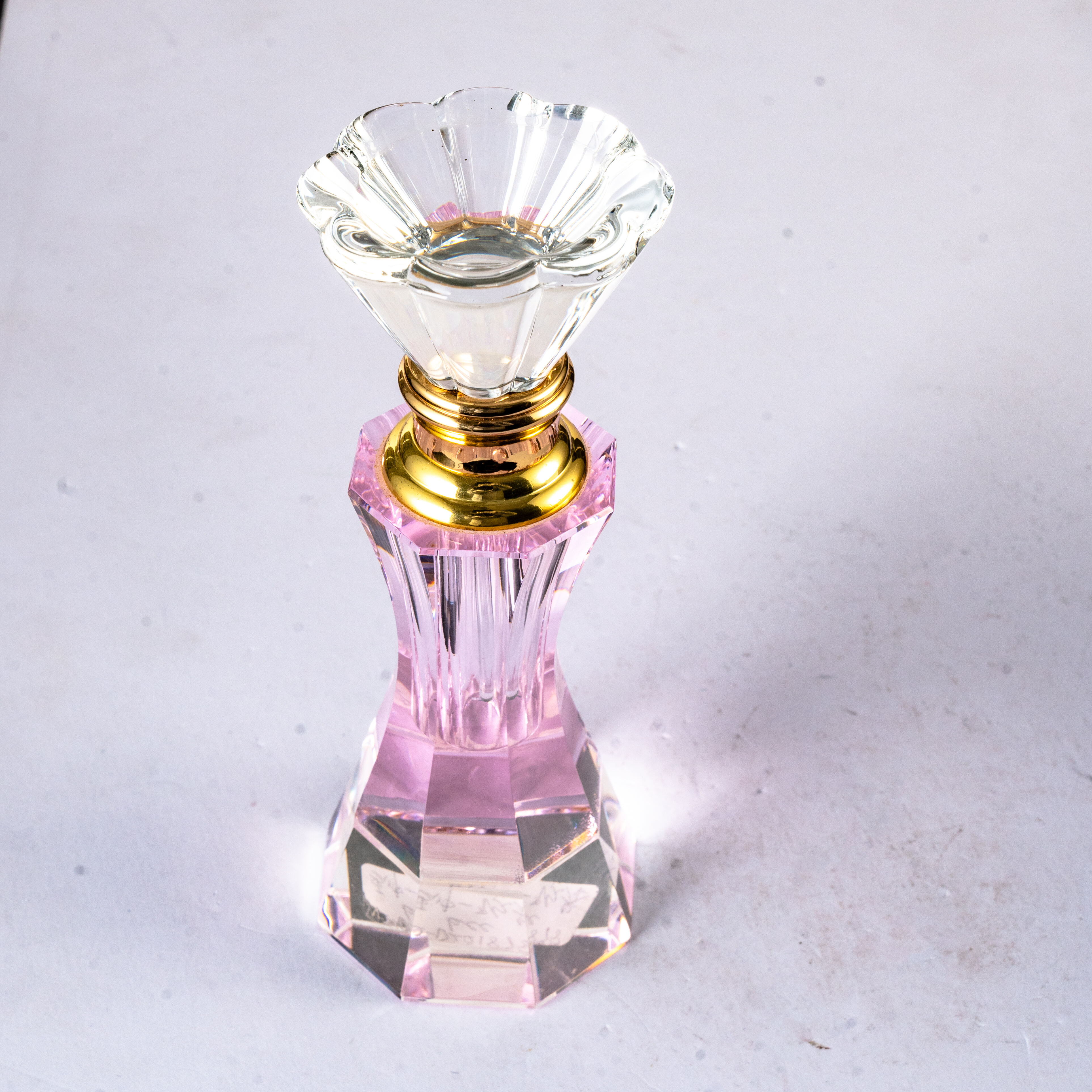 SmallBridge Crystal perfume bottle, pink vase design, bottle cap, petal, novel shape, customizable, wholesale, self use, preferred bottle body 290g, 12ml