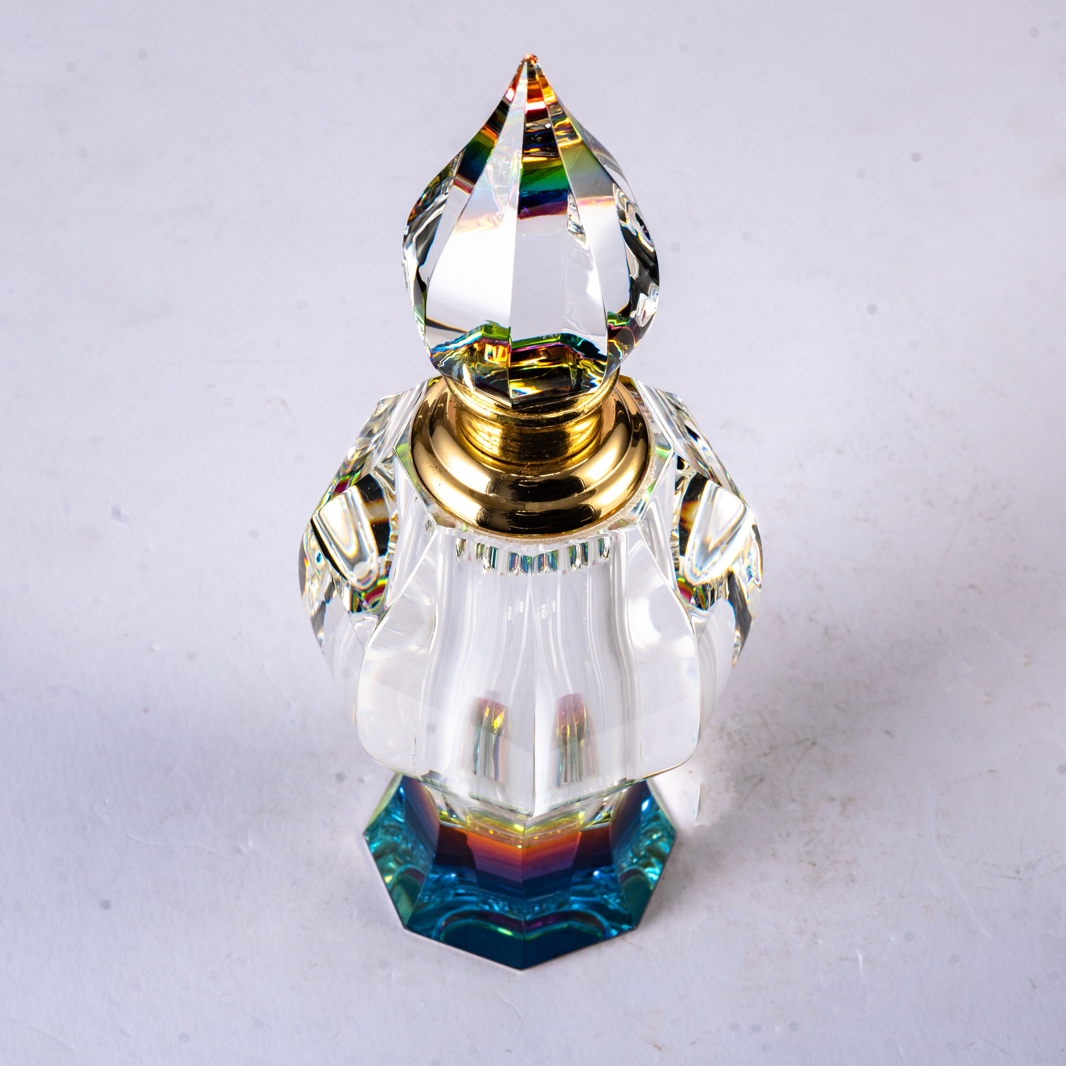 SmallBridge high-grade crystal perfume bottle Wholesale color plating colorful beautiful atmosphere for personal use Suitable bottle weight about 588g