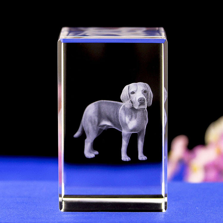 Recuerdo con grabado de animal mascota perro 3D regalos baratos de cristal