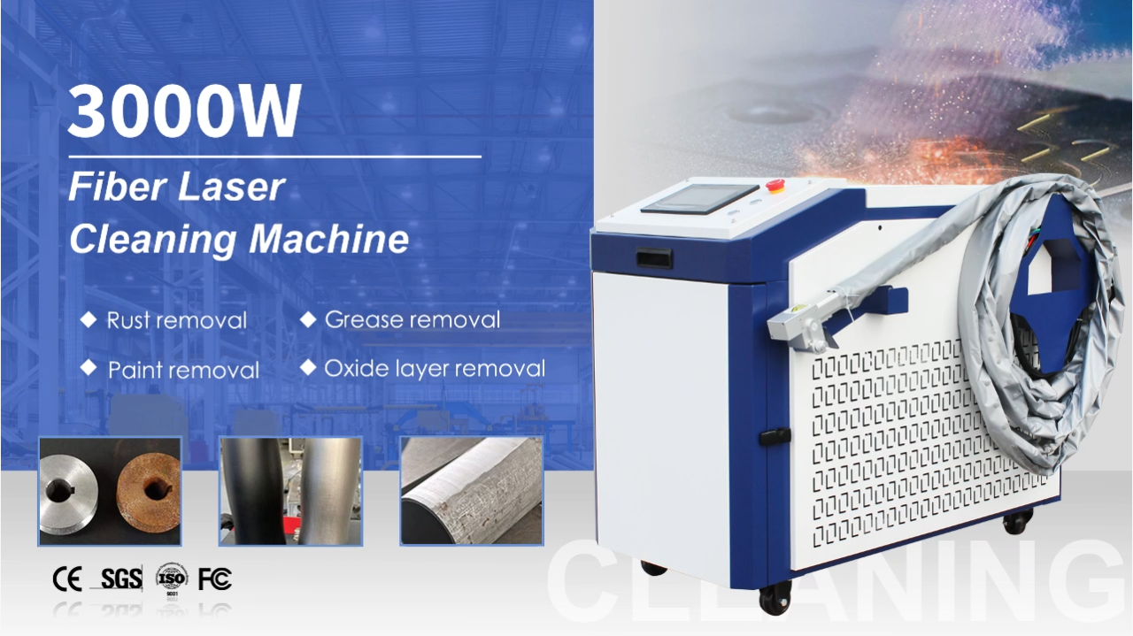 machine de nettoyage au laser à fibre de 3000 W avec refroidisseur industriel de 16 L | Solution haute puissance pour le décapage de la rouille