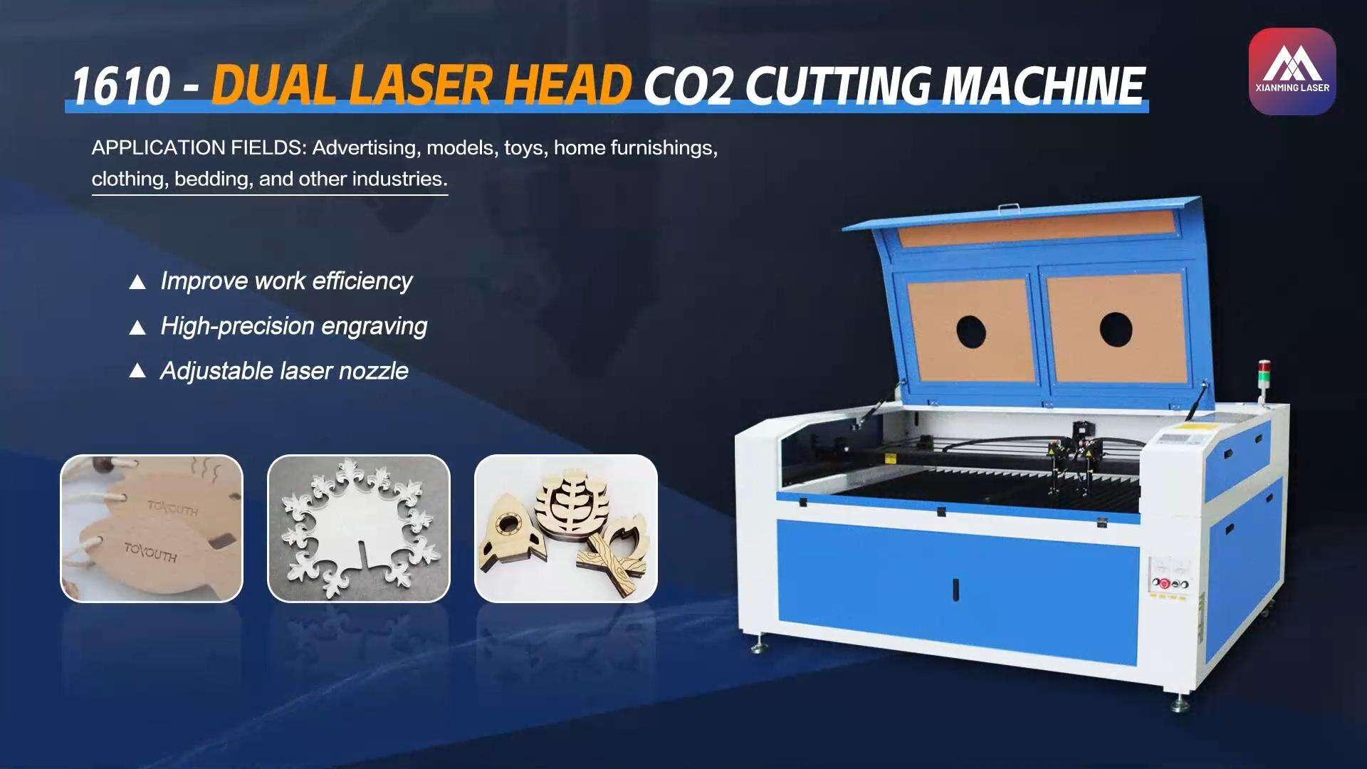 Doublez la précision pour une efficacité accrue | Machine de gravure laser double tête 1610 – Xianming Laser