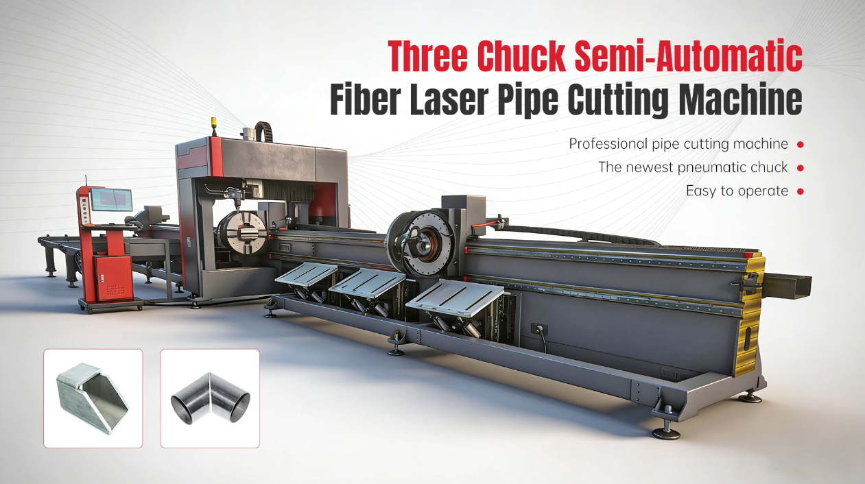 machine laser à tube avec 3 mandrins pour découpe biseautée | Démonstration complète et guide d'utilisation