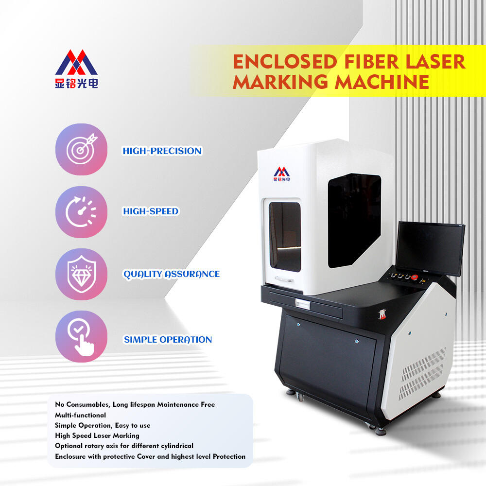 Multi-functional Enclosed fiber laser marking machine with protective cover