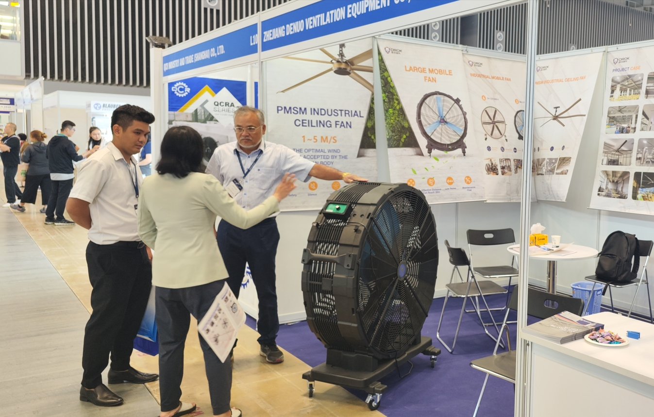 Walking Into the HVACR VIETNAM Exhibition With DROK Industrial Ceiling Fan