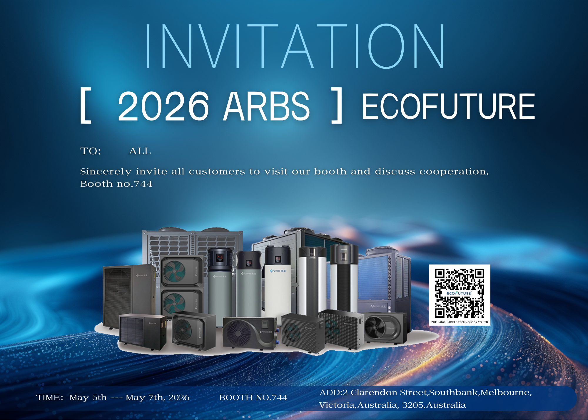 ECOFUTURE Presents Full Range of Heat Pump Products at ARBS 2026 Australia Refrigeration Exhibition