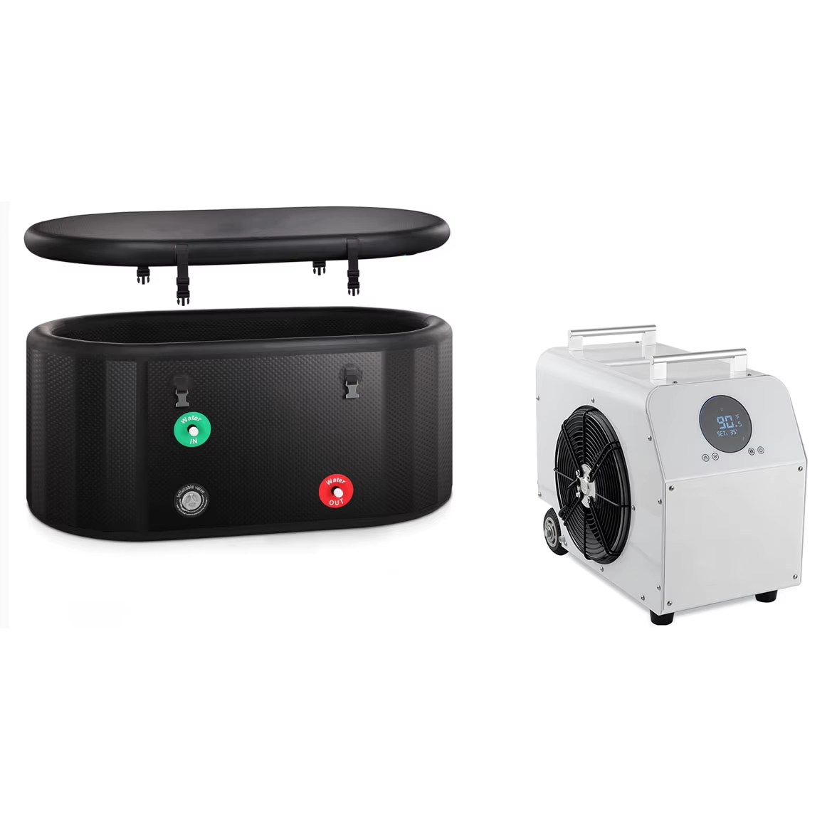 SPRINGVIVE 1HP 0 °C Kald Plung Kjøler Isbassengsterapi Kjølereiapparat Med WIFI Ozon Desinfeksjon