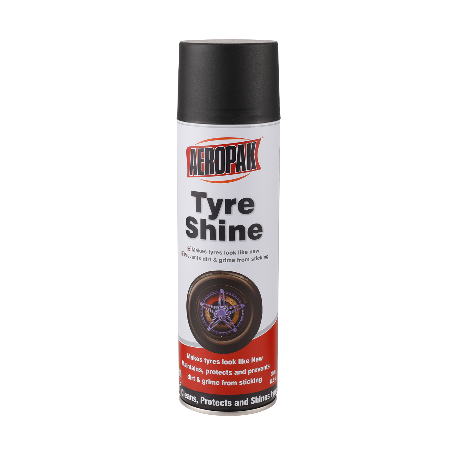 AEROPAK Tyre Shine 500ml Makes Tyre Look Like New 460g Tyre Care