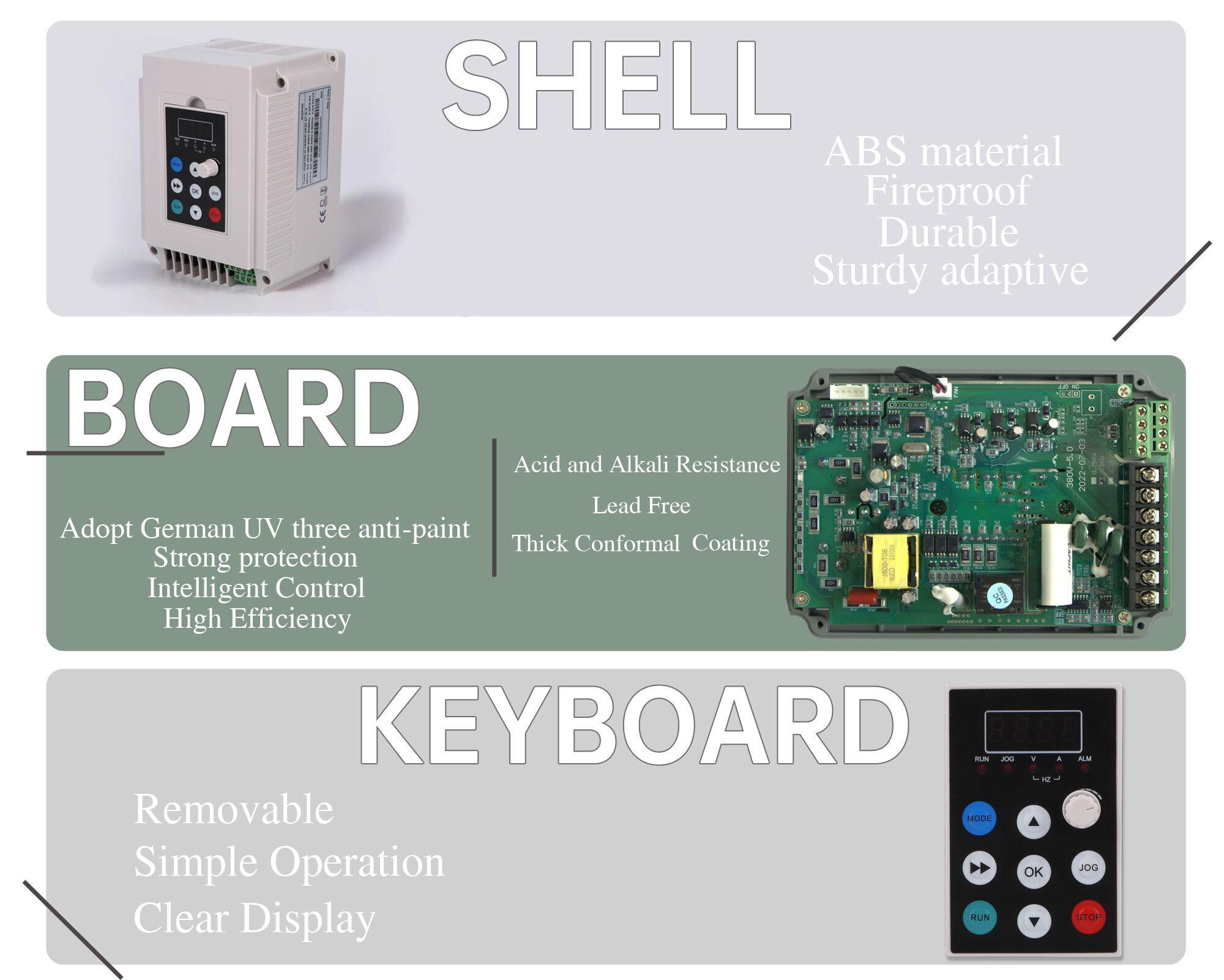 A100 Compact VFD - white manufacture