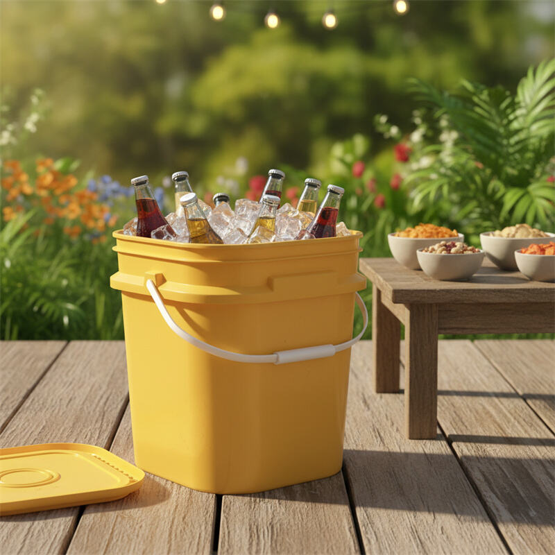 Factory Wholesale Food Grade PP Snack packaging bucket, Storage bucket, edible oil bucket, seasoning bucket, food storage bucket with Handle and Lid