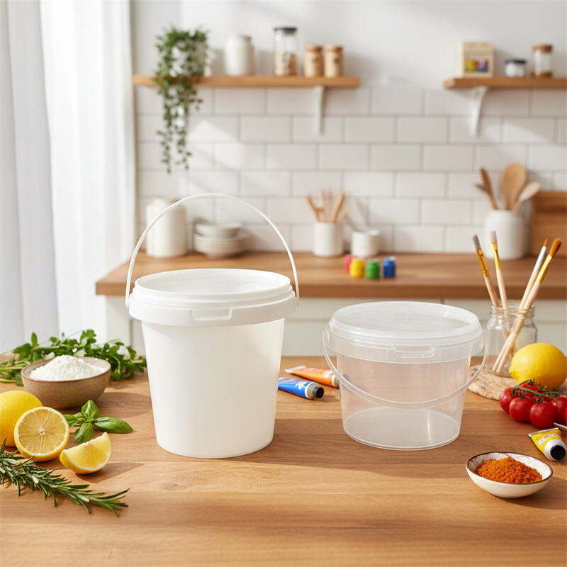 FACTORY WHOLESALES 0.5L-1L Plastic Buckets Food Grade PP Bucket With Handles and Lids Custom Colors and Logo