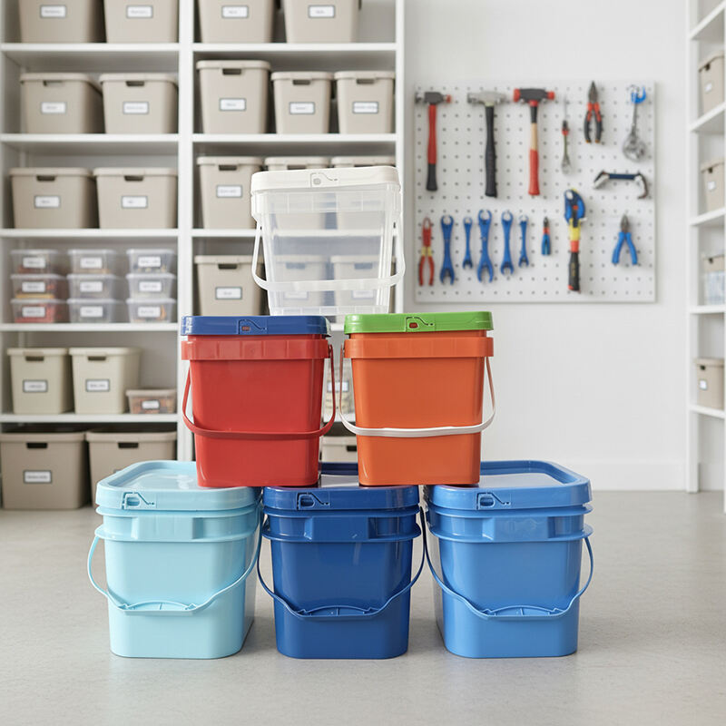 Factory Wholesales Food Grade PP 20 L square Plastic Bucket 5 Gallon Paint Pail with Lids And Handle