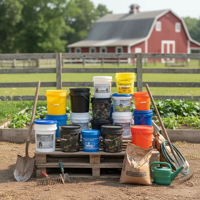 Factory Wholesales pp Food Grade 5 Gallon Bucket Dimensions Printed Plastic Paint Bucket with Lid and Handle