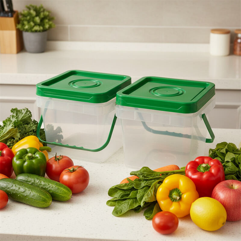 Factory Wholesale Food Grade PP Snack packaging bucket, Honey bucket, edible oil bucket, seasoning bucket, food storage bucket with Handle and Lid