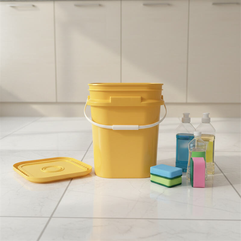 Wholesale 5gallon/20L Food Grade PP square Bucket sealed Container Pet Snack Storage Car Wash Bucket  with Lid and Handle