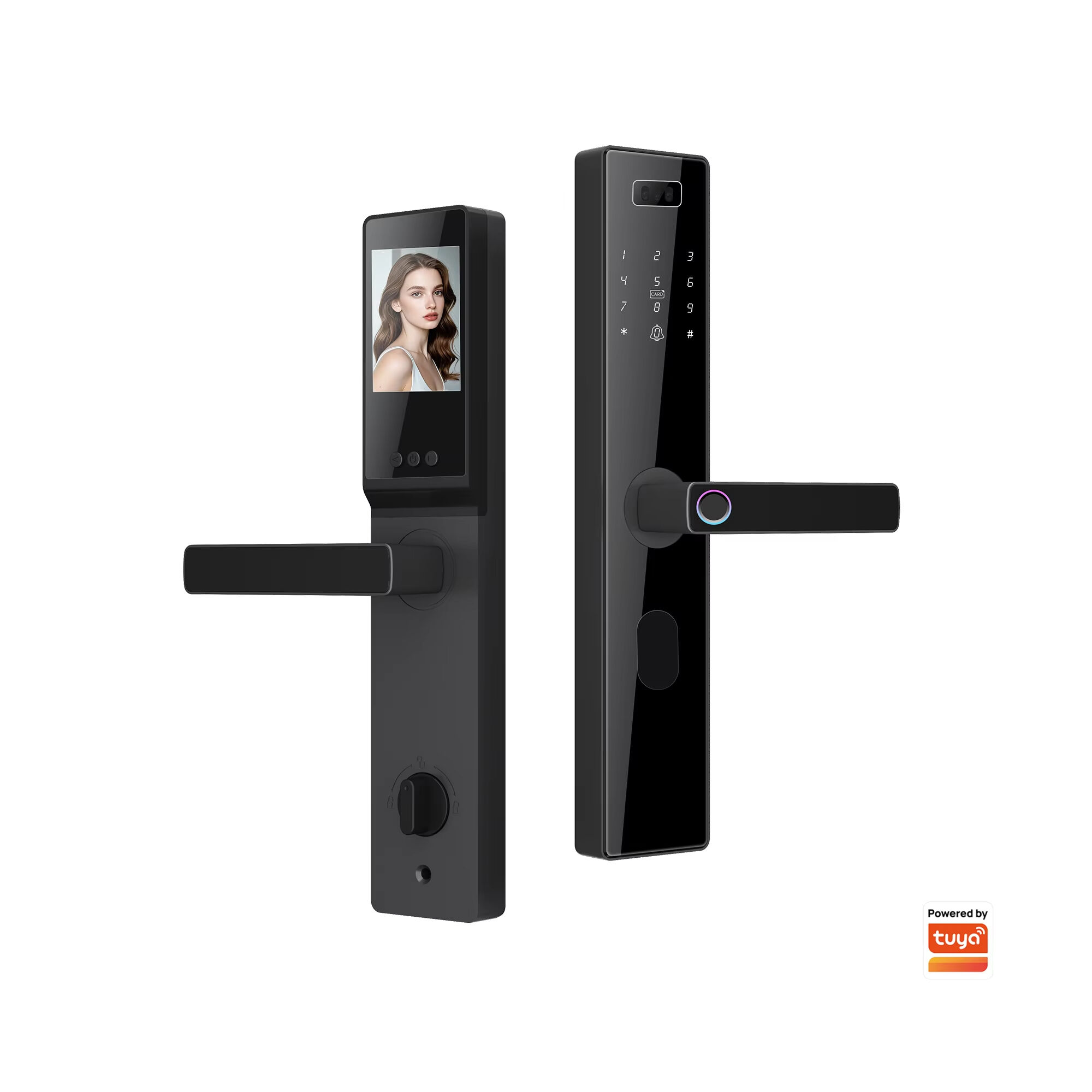 Facial Recognition Smart Lock with Video Intercom, Tuya App Control, Emergency Charging & Cloud Storage