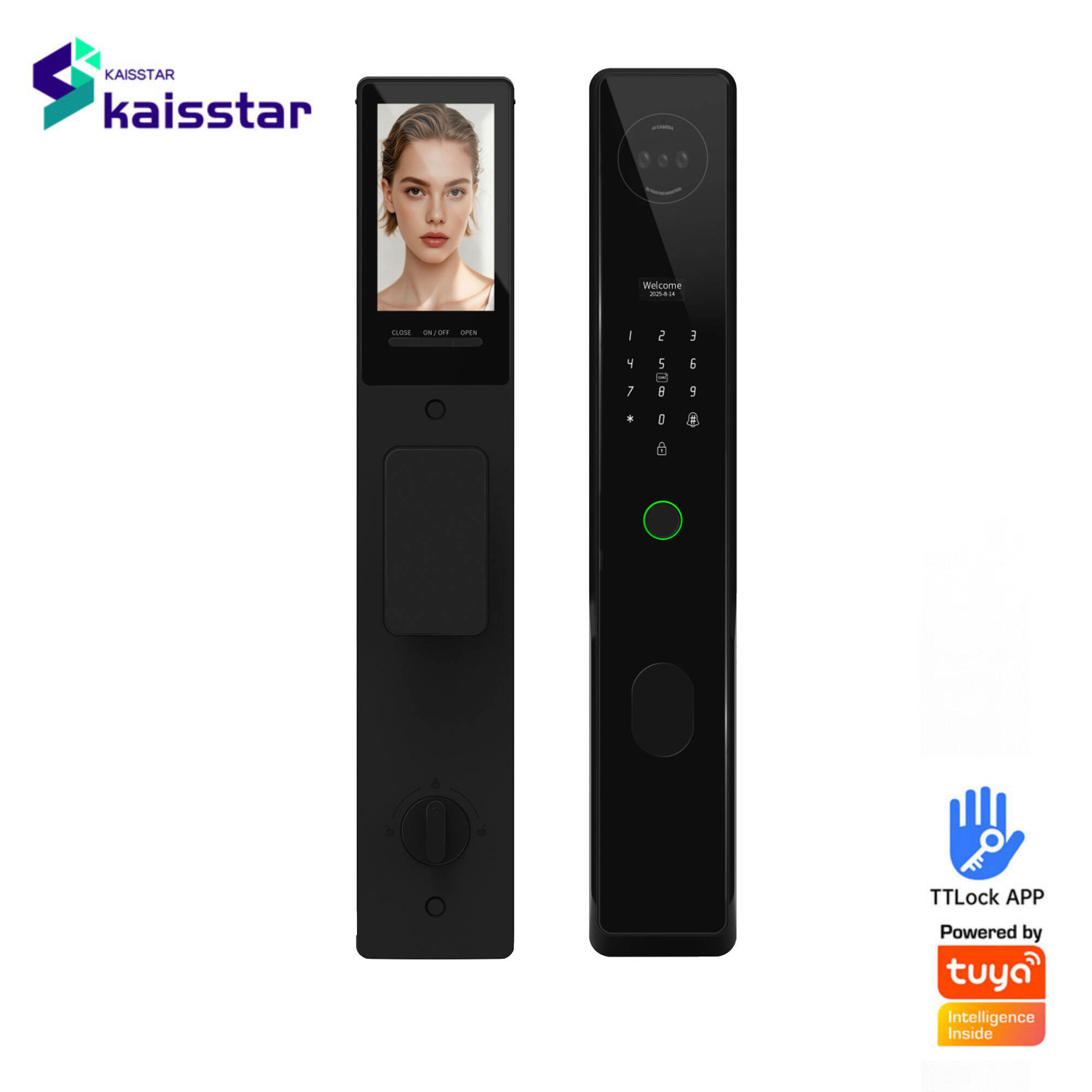 P30 New Model: 3D Face ID Smart Lock with WIFI Remote Visual, Fingerprint, Password, & Card Swipe for Home Security