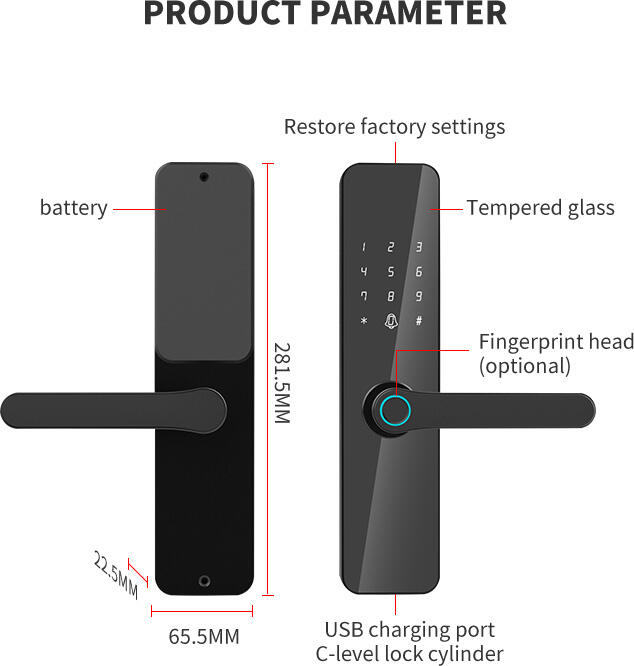 A3 Wooden door smart lock fingerprint lock electronic code lock factory