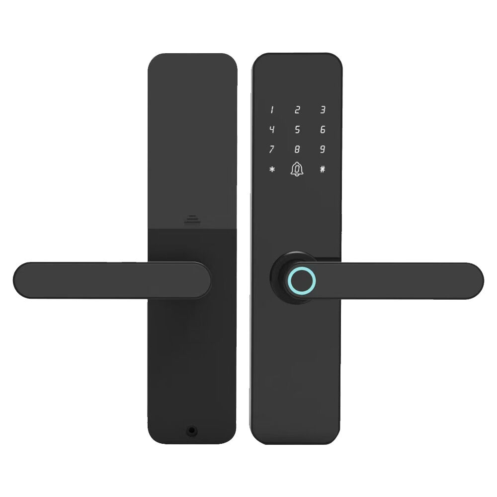 Smart Door Lock Fingerprint Password Card WiFi App Remote Control Keyless Entry Security Handle Lock