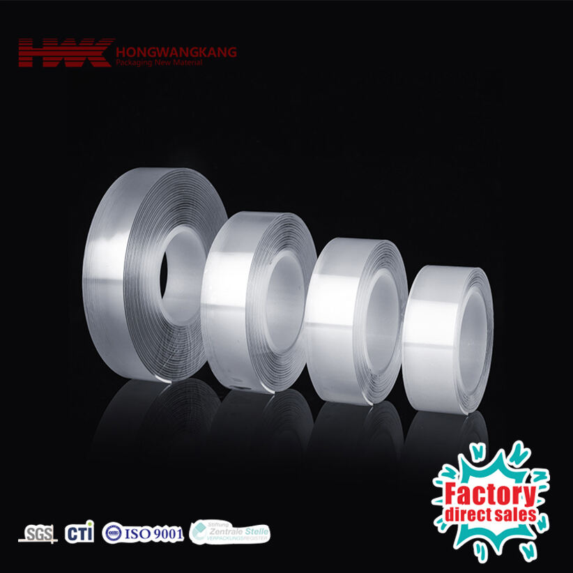 HWK Factory Custom Maibabalik na Nano Tape, Double-Sided Strong Adhesive Clear Gel Tape para sa Dekorasyon ng Bahay