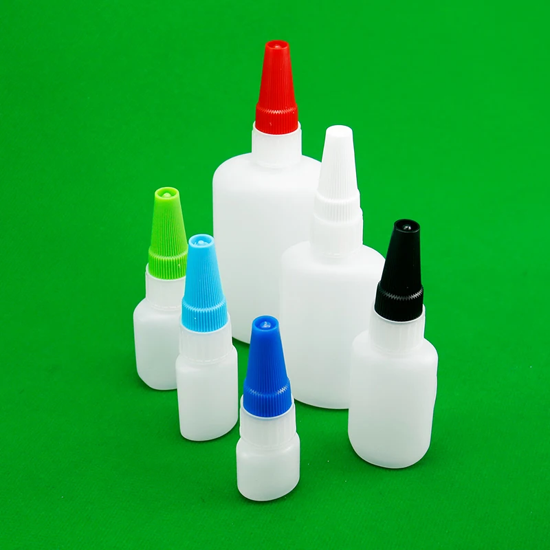 JB BOTTLE - 5ml 10ml 20ml 50ml 100ml Hdpe Plastic Tip Bottles With Caps Plastic Bottle Super glue bottle