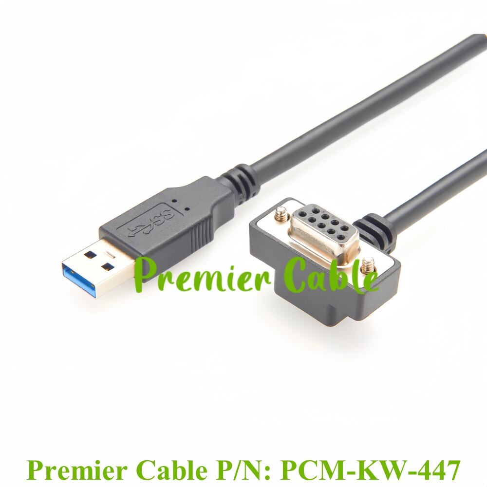 USB 2.0 to Low-Profile DB9 RS232 Programming Cable 90 Degree with FTDI FT232RNL Chip