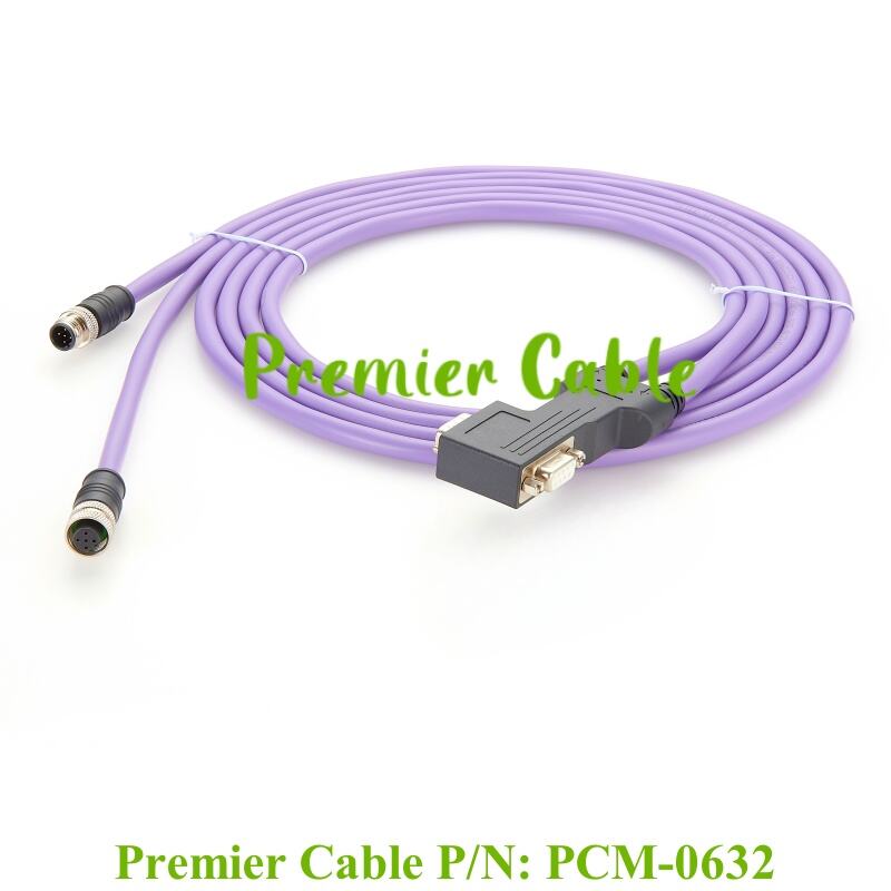 Profibus Cable Right Angle Micro-Change M12 to D-Sub 9 Pin